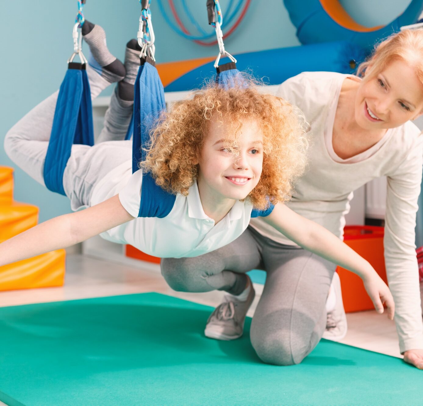 Boy during sensory integration therapy